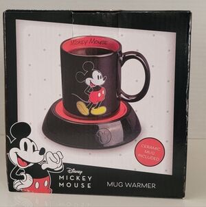 Disney Mickey Mouse Black and Red Ceramic Mug with Warmer